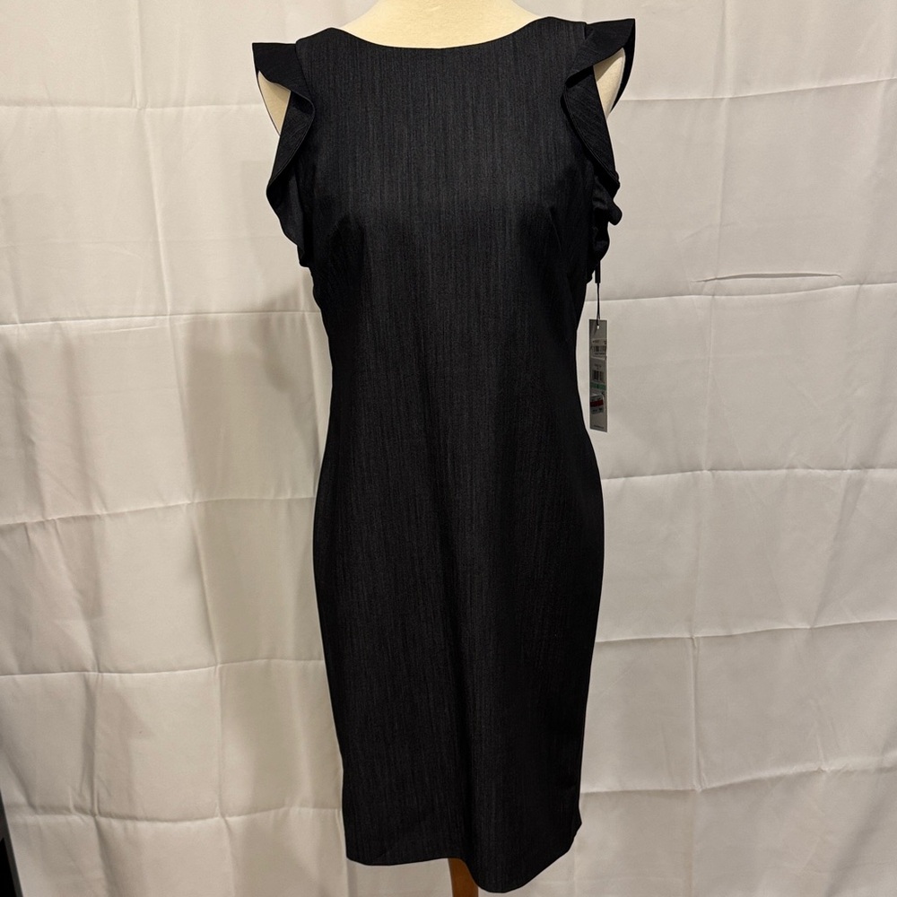 Calvin Klein Black Ruffle Sleeve Mini Dress